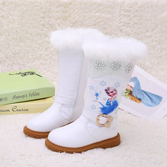 Disney Frozen Girls' Boots Autumn Winter Princess Elsa Warm Boots