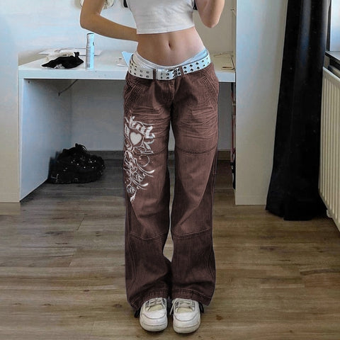 Vintage Low Waisted Cargo Jeans Pants