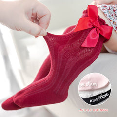 New Big Bow Knee High Long Soft Girls Socks