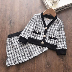 Winter Wool Coats And Skirts Kids Clothing Sets