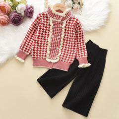 Winter Wool Coats And Skirts Kids Clothing Sets