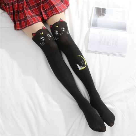 Girls Socks Black Goth Cute Fish Net Stockings