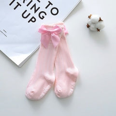 New Big Bow Knee High Long Soft Girls Socks