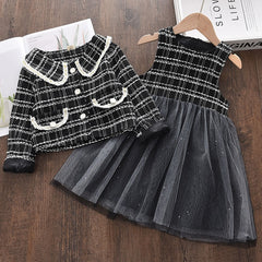 Winter Wool Coats And Skirts Kids Clothing Sets