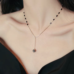 Women's Mysterious Sexy Black Crystal Zircon Ball Pendant Necklace Party Luxury Necklace Girls Accessories