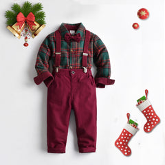 Christmas Outfit Red Plaid T-Shirts Pants